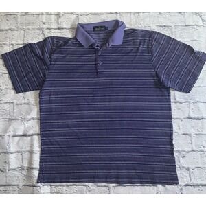 BUGATCHI UOMO Shirt Mens Polo XL Purple Striped‎ Wynn Golf Club Logo Vegas